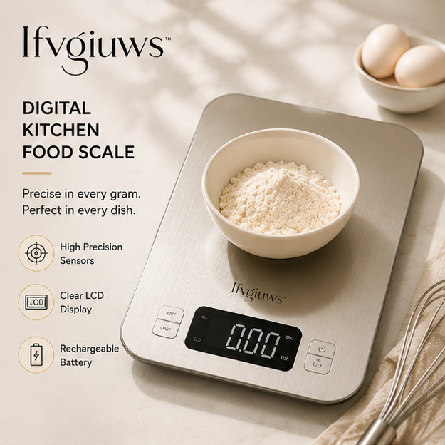 Ifvgiuws™ Digital Kitchen Food Scale for Baking, Meal Prep, Coffee & Portion Control