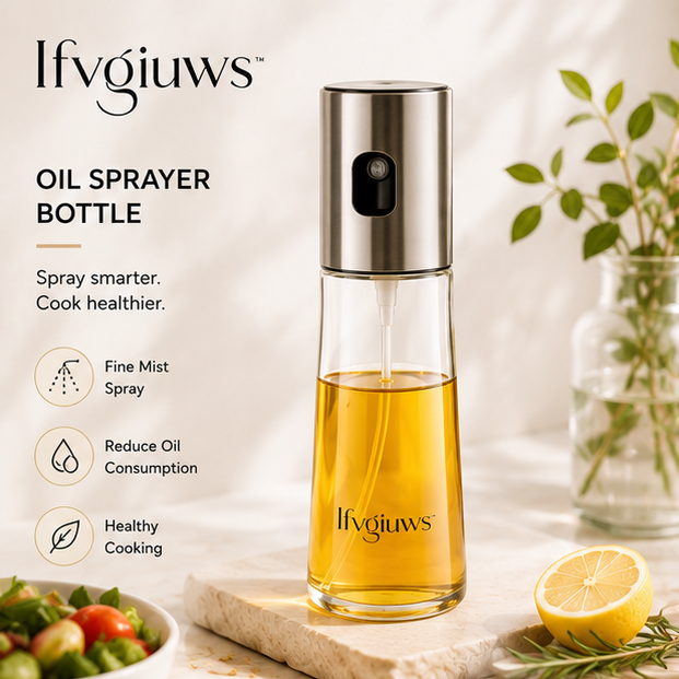 Ifvgiuws™ Refillable Olive Oil Sprayer Bottle for Air Fryer, Salad, BBQ & Healthy Cooking